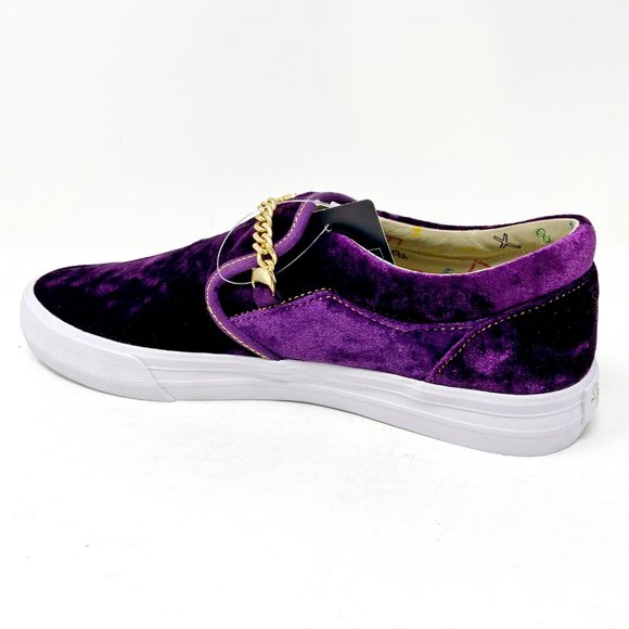 Supra Fenix Flexin Cuba LX Purple Velvet Mens Slip On Skateboard Shoes 06733 573 - Picture 3 of 5